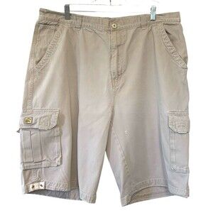 PJMark Absolute Mens 42 Cargo Shorts Vintage Baggy Y2K Khaki 5 Pocket Long